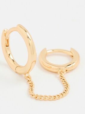 Gorjana Gold Double Hoop Chain Earring